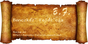 Benczkó Felícia névjegykártya